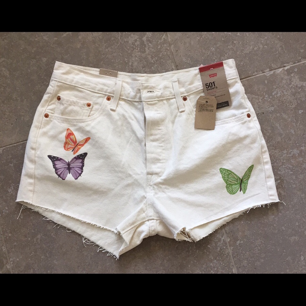 Levis 501 shorts, sz  29 canvas denim button fly